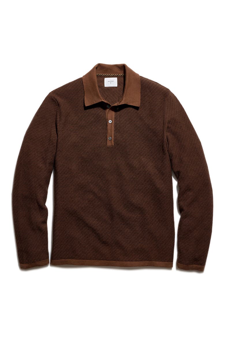 Long Sleeve Sweater Polo, Alternate, color, BROWN MULTI