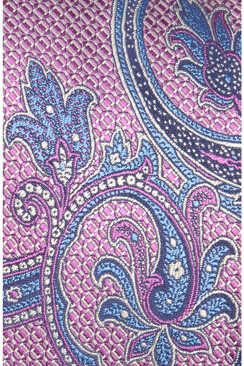 Paisley Silk Necktie, Alternate, color, BERRY