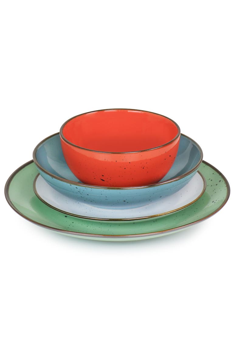 Evelyn 20 Piece Mix and Match Stoneware Dinnerware Set, Alternate, color, White