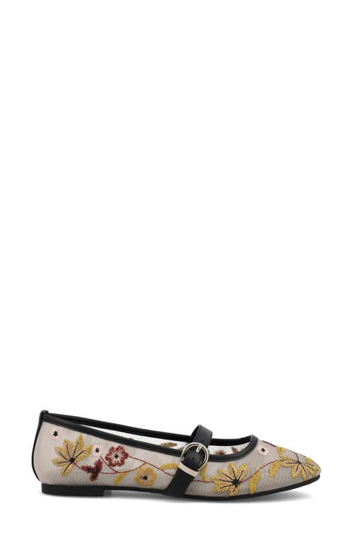 Mia Bluet Embroidered Mesh Mary Jane Flat