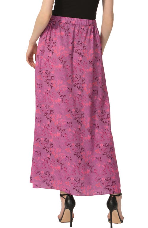 Kimi & Kai Print Box Pleat Maxi Skirt In Pink