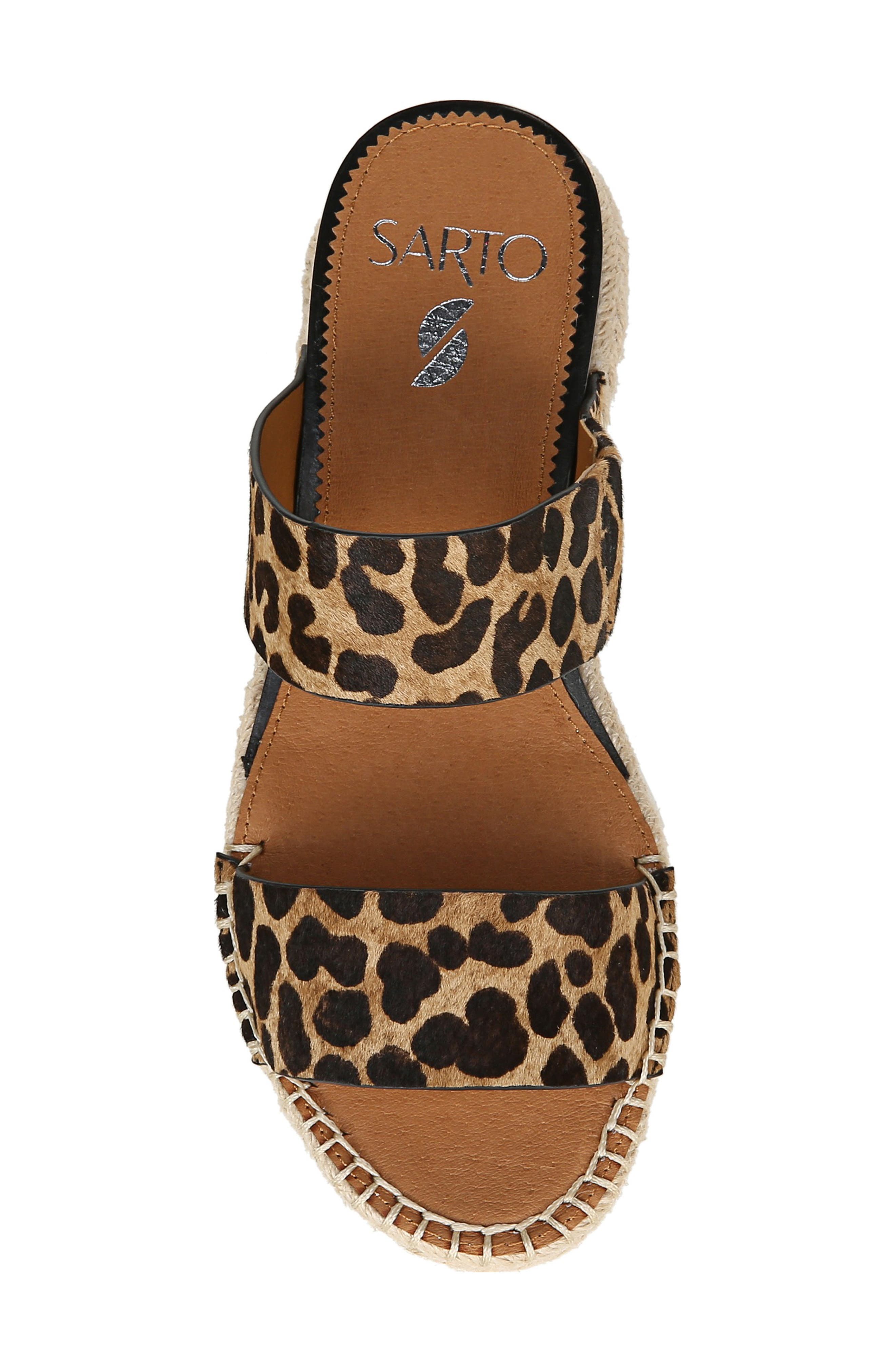 Cappy Wedge Slide Sandal, Alternate, color, LEOPARD PRINT CALF HAIR