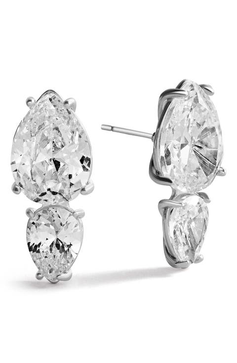 Alessia Two-Stone Drop Earrings