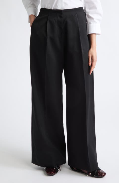 Back Bow Wide Leg Trousers