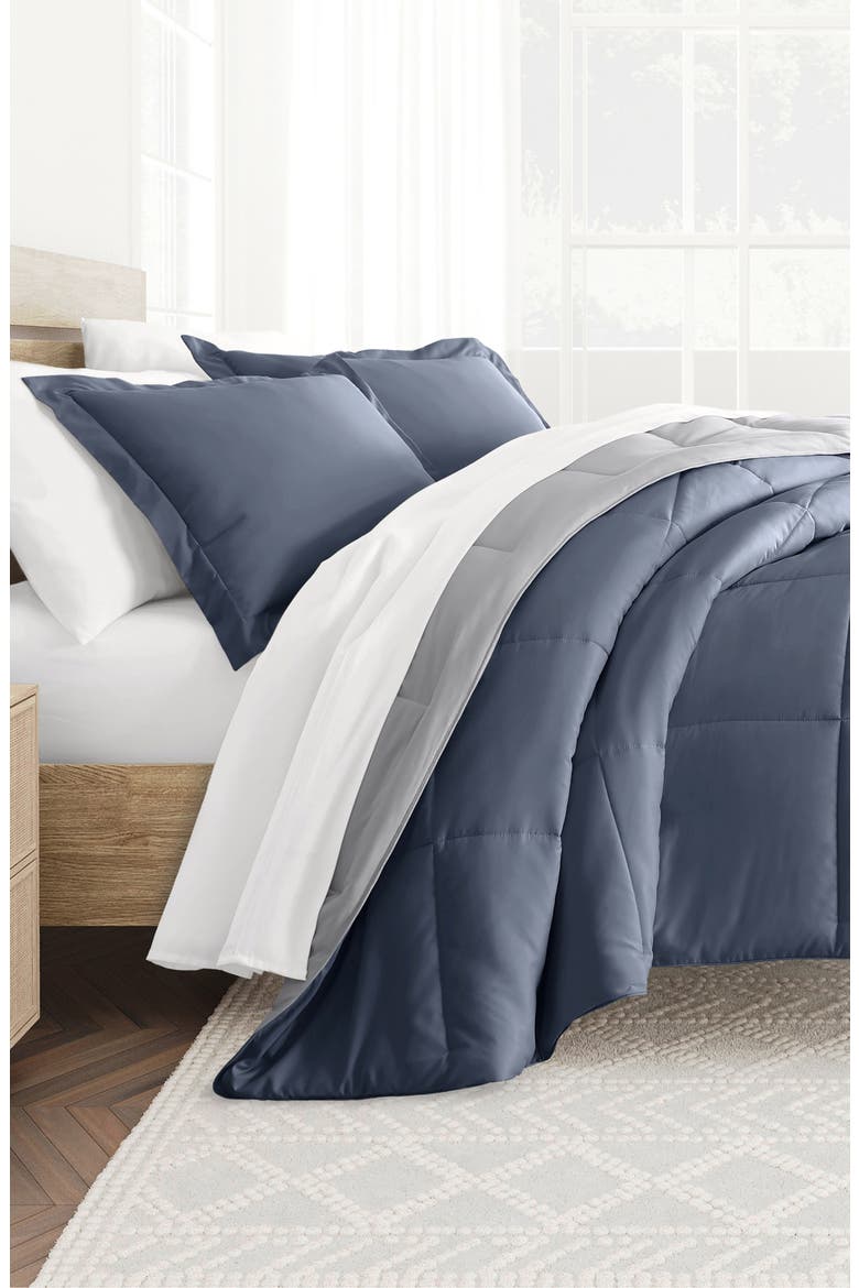 Premium Down Alternative Reversible Comforter Set, Alternate, color, STONE / LIGHT GRAY