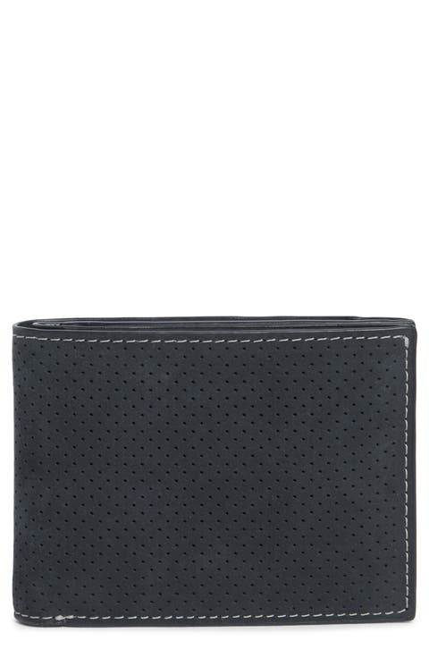 Oil Tanned Leather Perforated Billfold Wallet