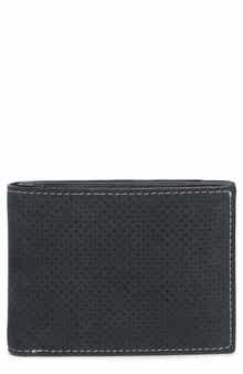 Johnston & Murphy Oil Tanned Leather Perforated Billfold Wallet