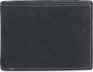 Johnston & Murphy Oil Tanned Leather Perforated Billfold Wallet