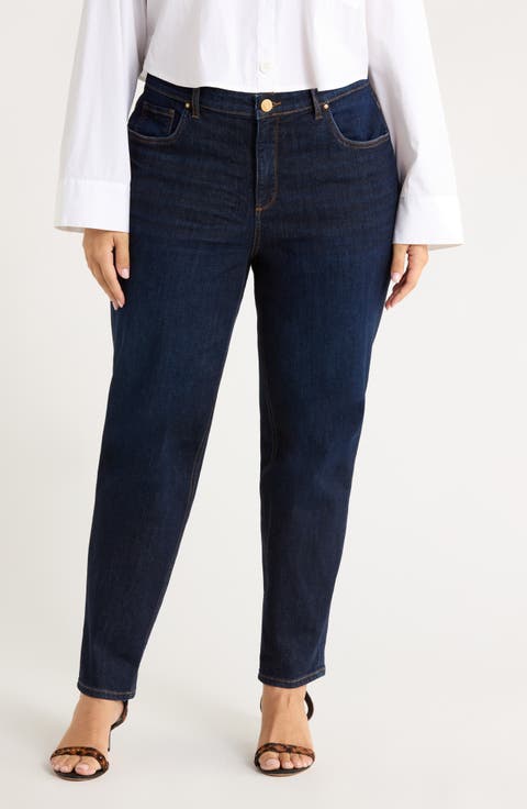 Naomi High Waist Ankle Straight Leg Jeans (Courageously) (Plus)