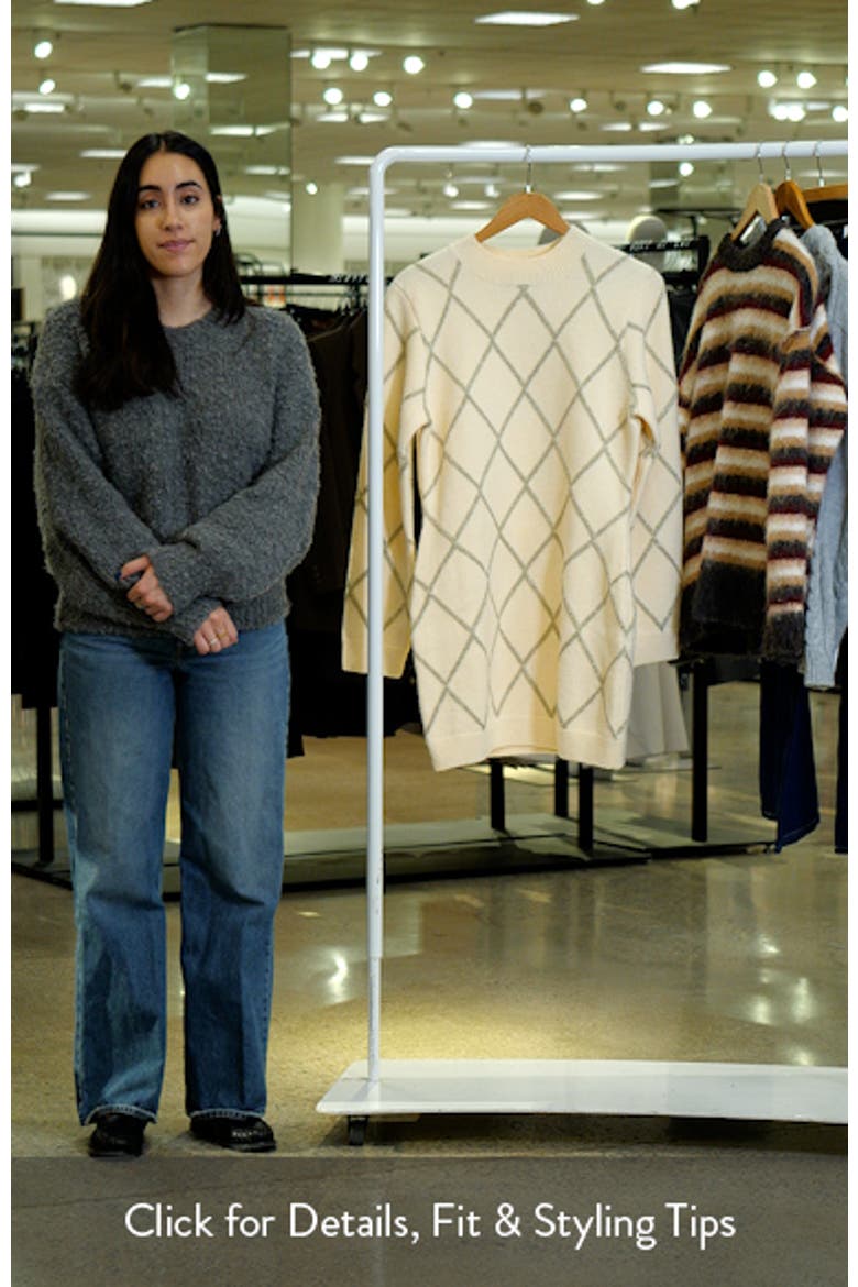 Metallic Jacquard Long Sleeve Sweater Dress video