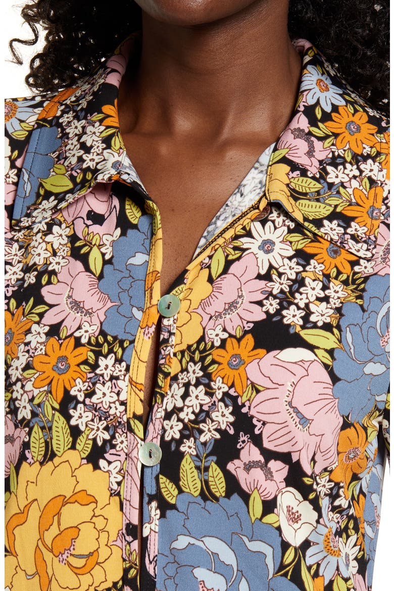 Naomi Button-Up Shirt, Alternate, color, BLACK VINTAGE FLORAL