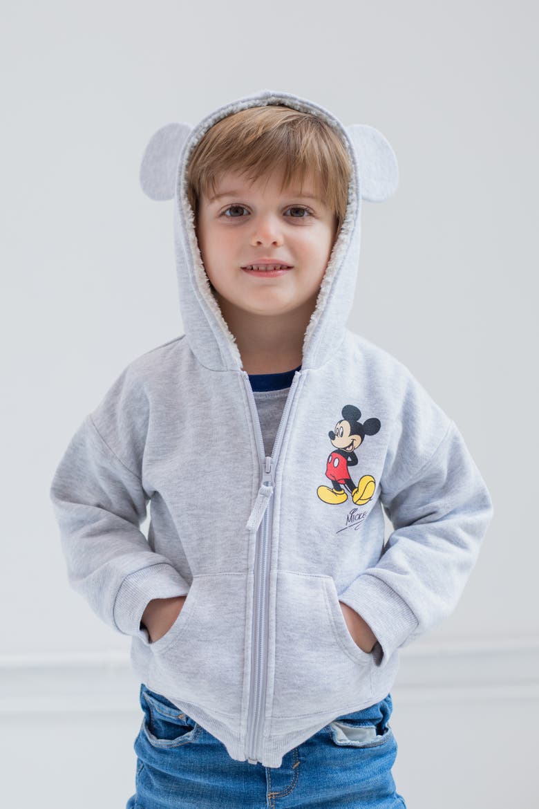 Mickey Mouse Cosplay Zip-Up Hoodie, Alternate, color, Mickey Heather Gray
