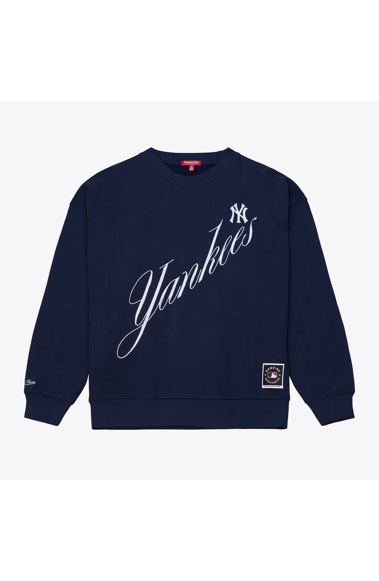 Mitchell & Ness Women's Mitchell & Ness  Navy New York Yankees Script Sweatshirt, Main, color, Navy