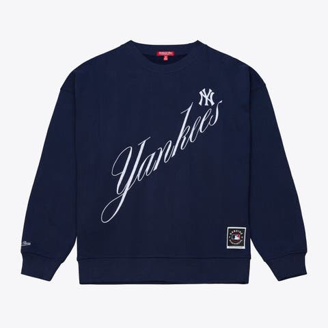 Women's Mitchell & Ness  Navy New York Yankees Script Sweatshirt
