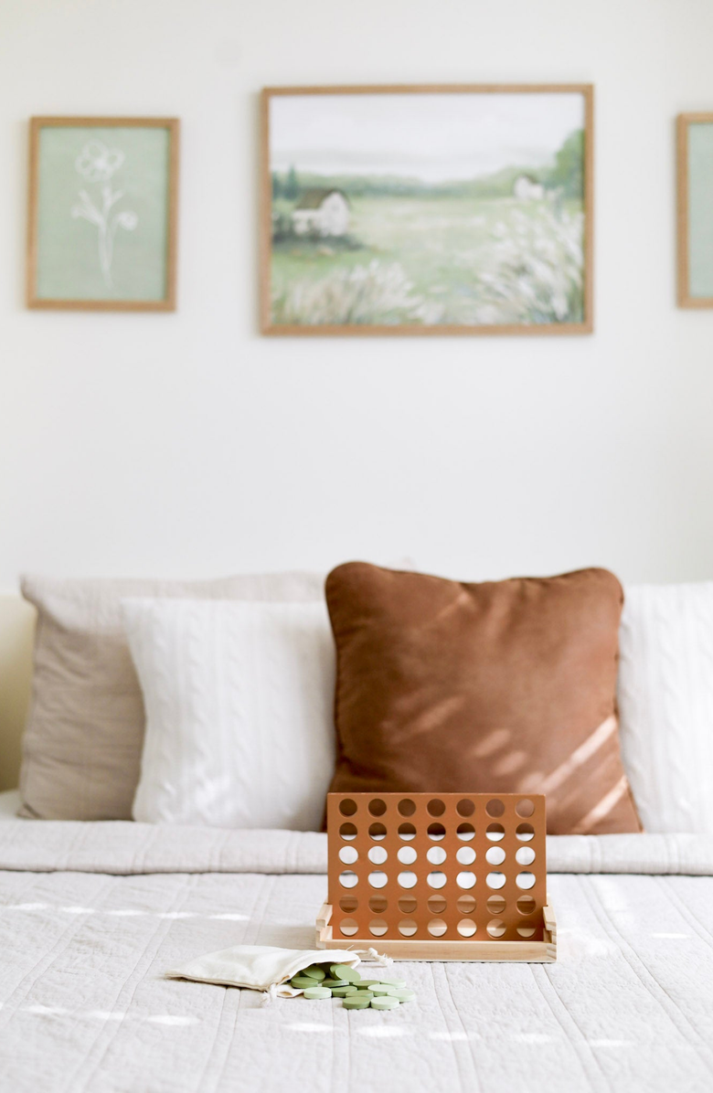 BROOKLYN NEUTRAL Wooden Four in a Row, Alternate, color, Beige