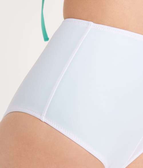 Ansea The Reversible High Waist Bottom In White/mint