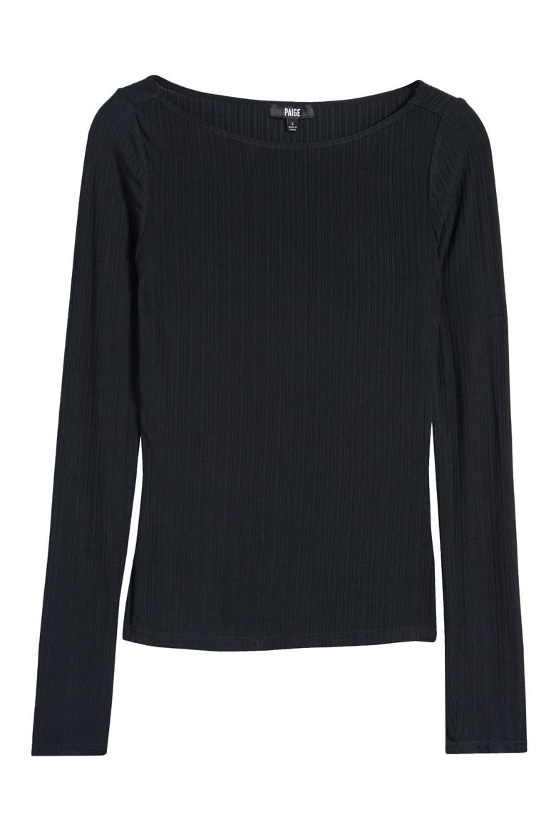 Lucina Variegated Rib Top, Alternate, color, BLACK