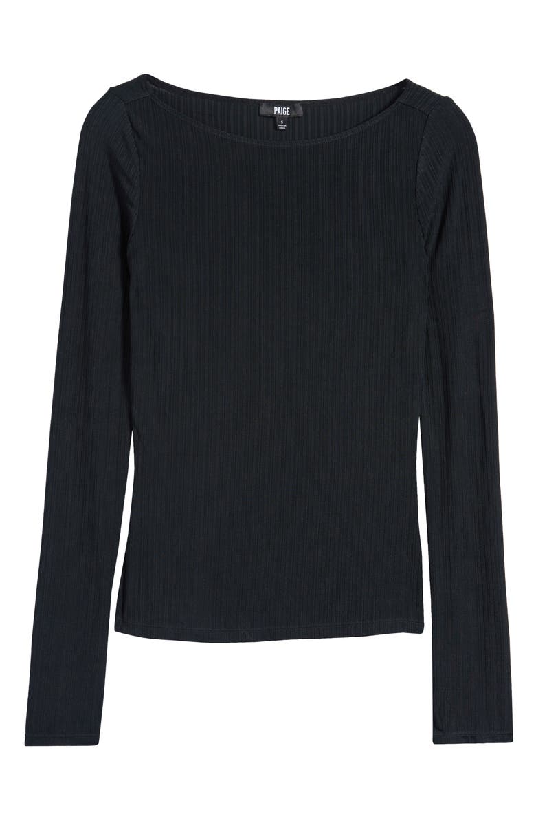 PAIGE Lucina Variegated Rib Top, Alternate, color, Black