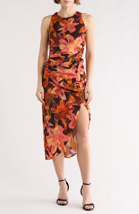 Leanna High Neck Asymmetric Maxi Dress