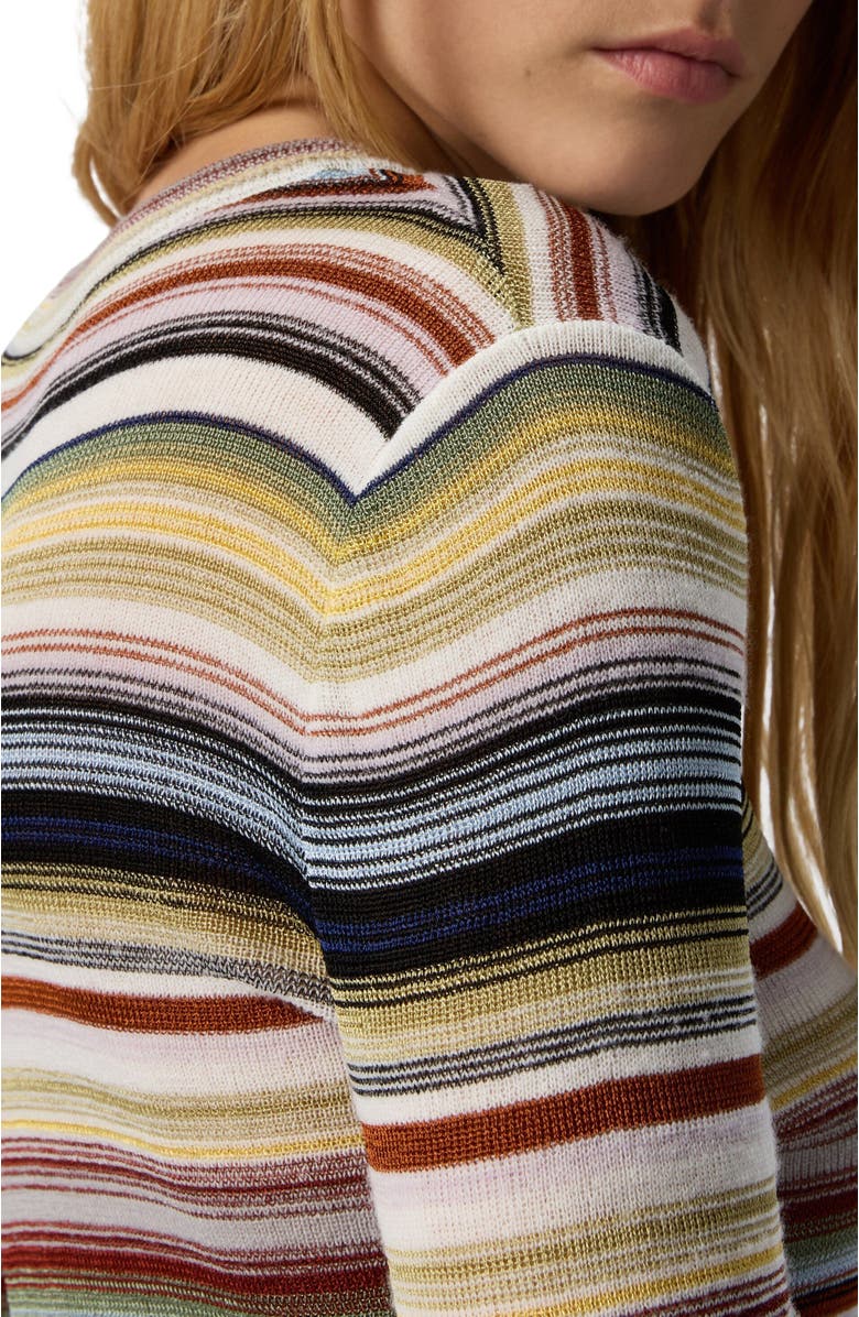 Missoni Striped Crew Neck Sweater, Alternate, color, Yellow & Brown