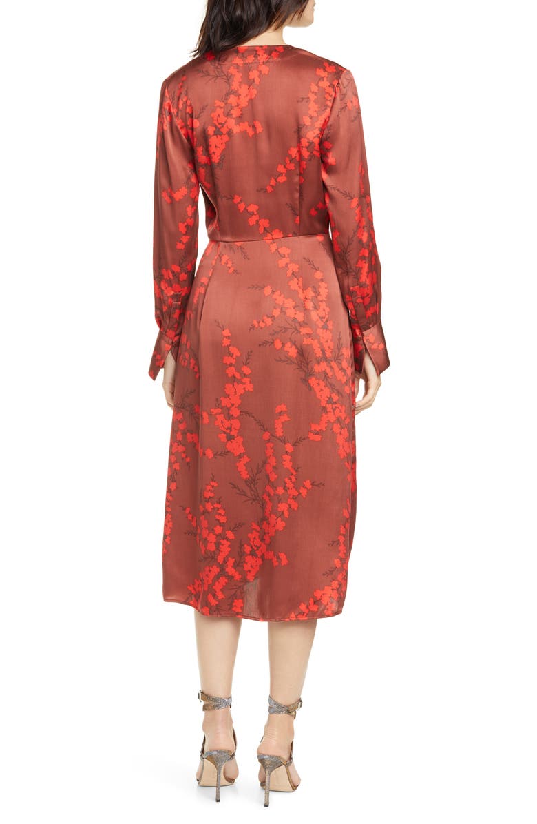 Equipment Willow Faux Wrap Silk Midi Dress, Alternate, color, 