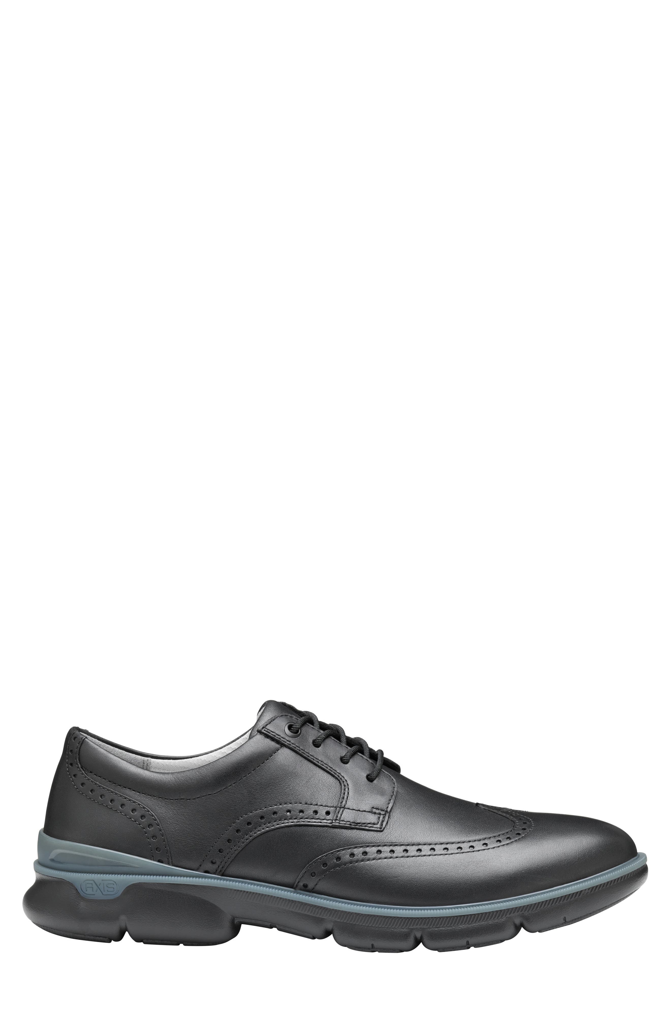 Johnston & Murphy Tanner Wingtip Waterproof Derby, Alternate, color, Black Waterproof Full Grain