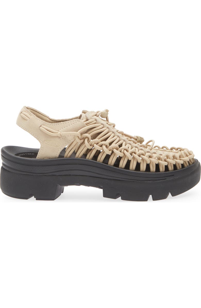 KEEN Uneek Platform Sandal, Alternate, color, Safari/ Black