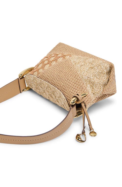 Dolce Vita Matilda Patchwork Raffia Shoulder Bag In Natural