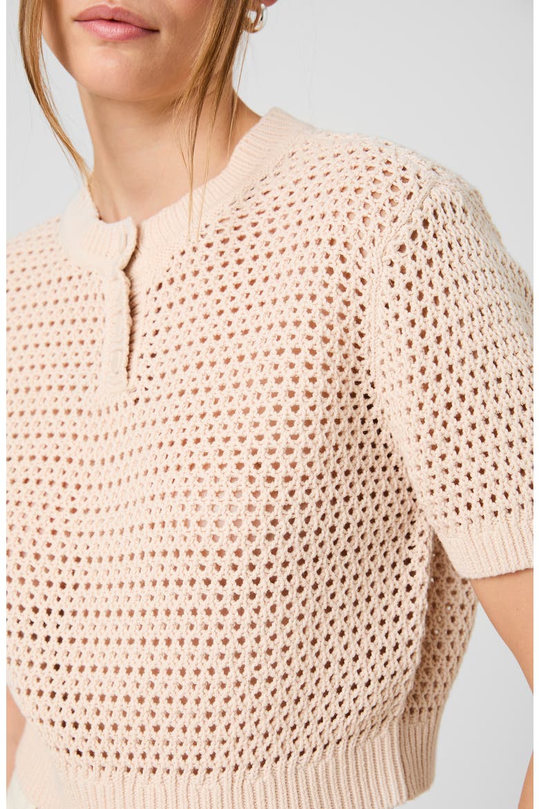 Teddy Open Stitch Sweater, Alternate, color, SEASHELL