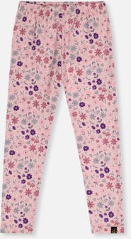 Deux par Deux Soft Elastic Waistband Allover Daisies Leggings