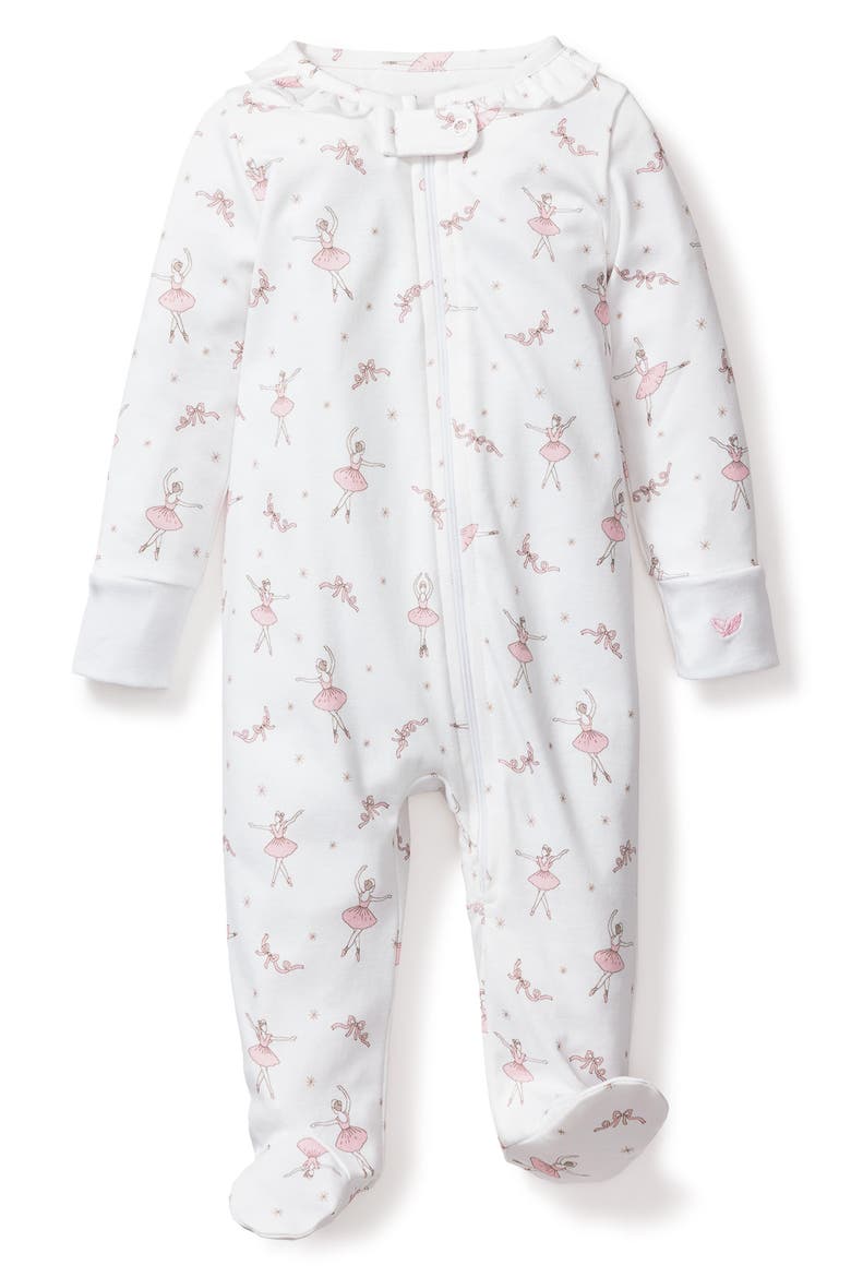 Sugar Plum Fairy Fitted One-Piece Pima Cotton Pajamas, Main, color, WHITE