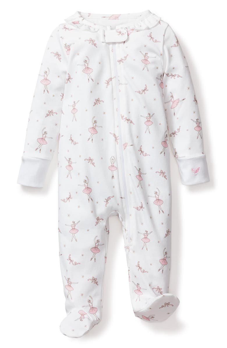 Petite Plume Sugar Plum Fairy Fitted One-Piece Pima Cotton Pajamas, Main, color, White