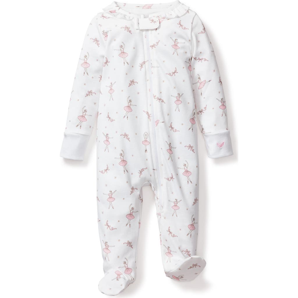 Petite Plume Sugar Plum Fairy Fitted One-piece Pima Cotton Pajamas In White