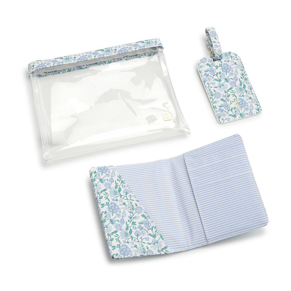 TRVL Design Hamptons Floral Travel Set, Alternate, color, Blue