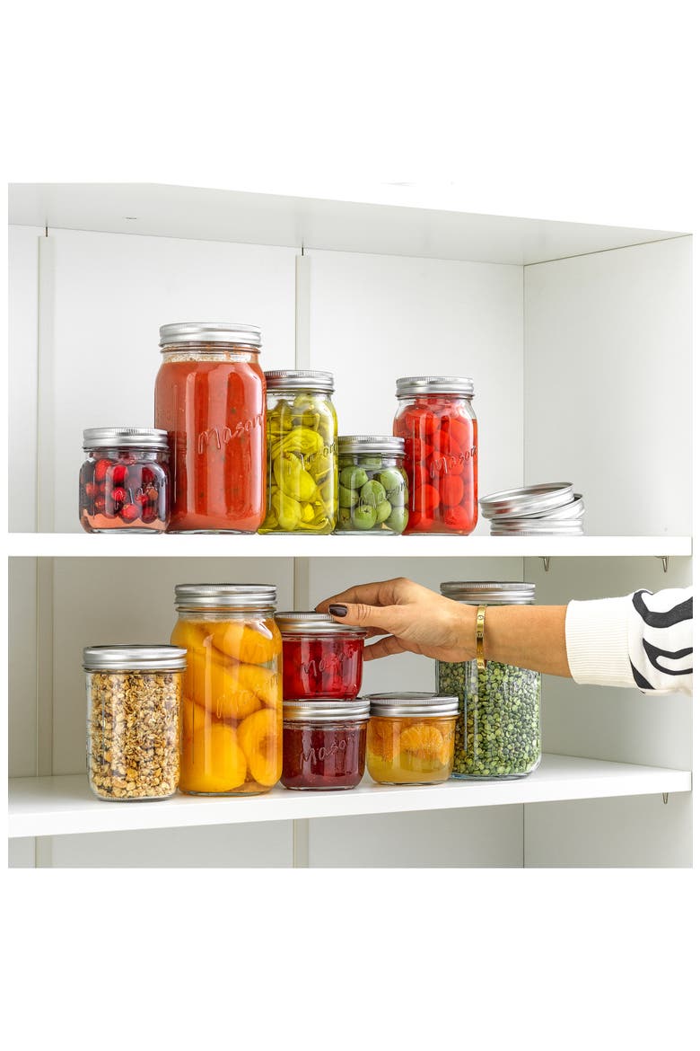 42-Piece Mason Jars with Airtight Lids, Alternate, color, CLEAR