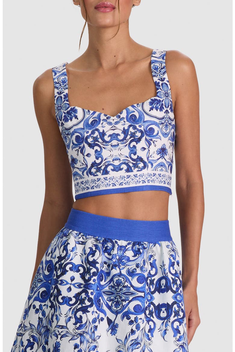 Miriam Tie Back Linen Blend Crop Top, Main, color, SOLSTICE