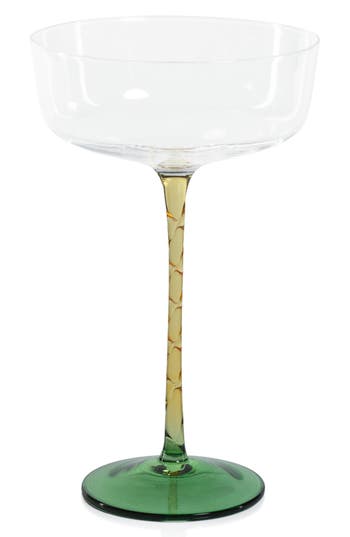 Zodax Sachi Set Of 4 Martini Glasses In Green