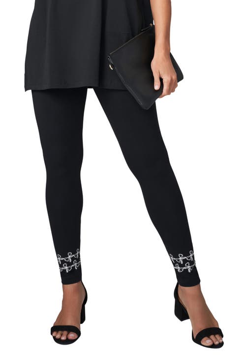 Jessica London Everyday Stretch Cotton Legging In Black