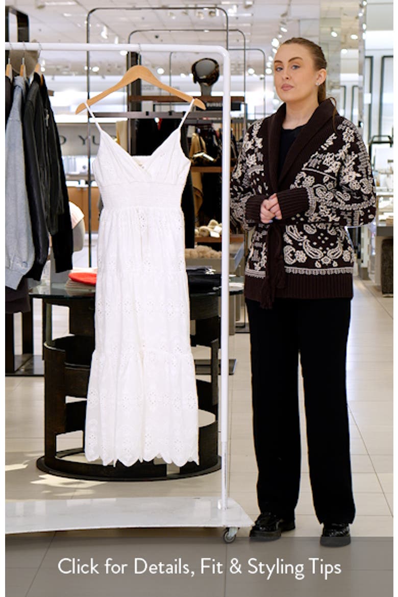 Eyelet Embroidery Midi Dress video