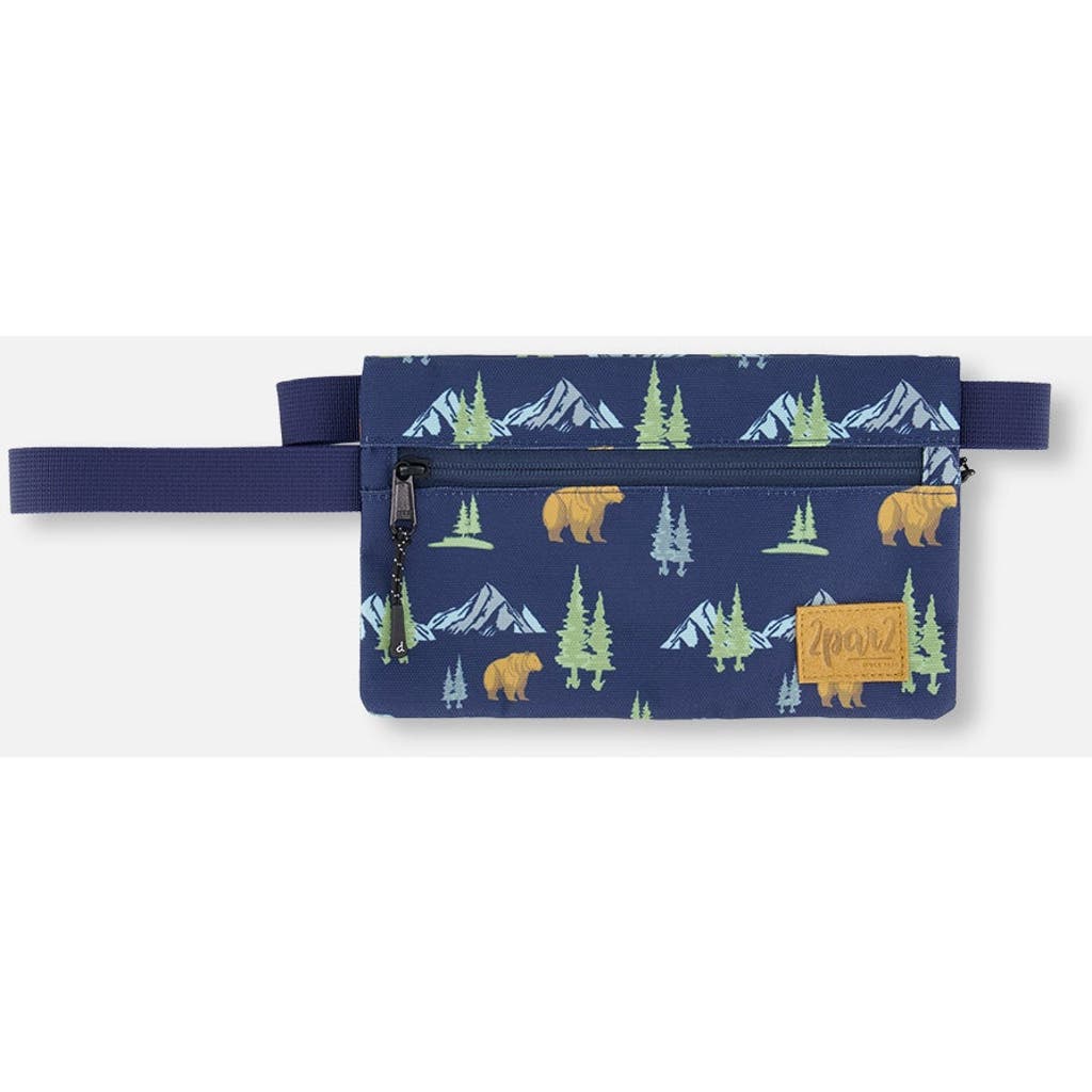 Deux Par Deux Double Pencil Case Animal In Blue