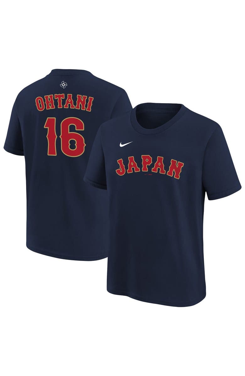Nike Youth Nike Shohei Ohtani Navy Japan Baseball 2026 World Baseball Classic Name & Number T-Shirt, Main, color, Navy