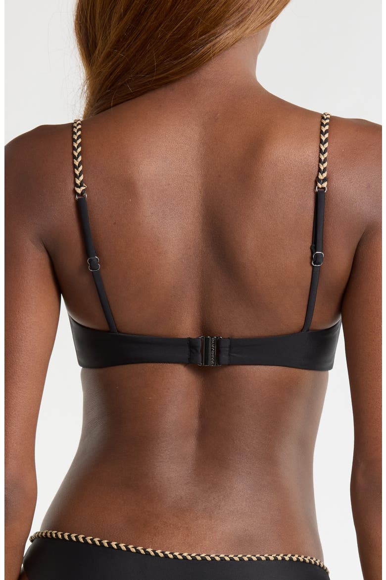 Mona Braided Underwire Bikini Top, Alternate, color, BLACK