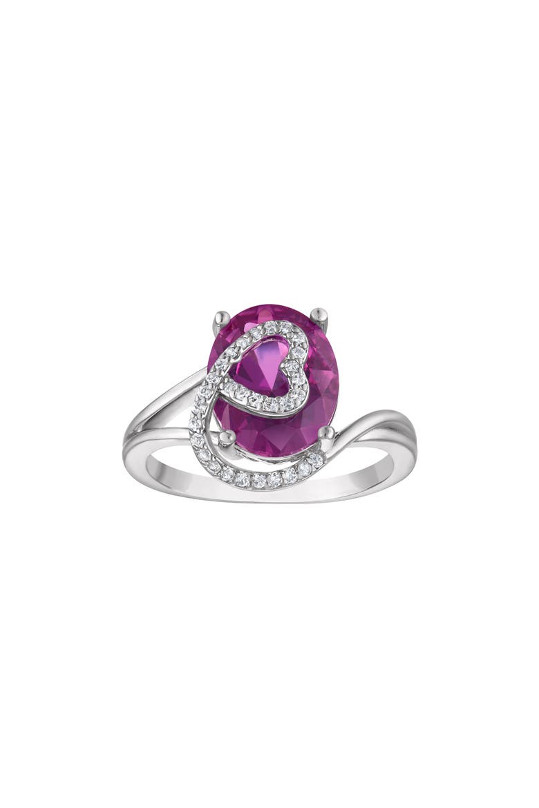 Lab Created Pink Sapphire Heart Ring, Main, color, PINK SAPPHIRE