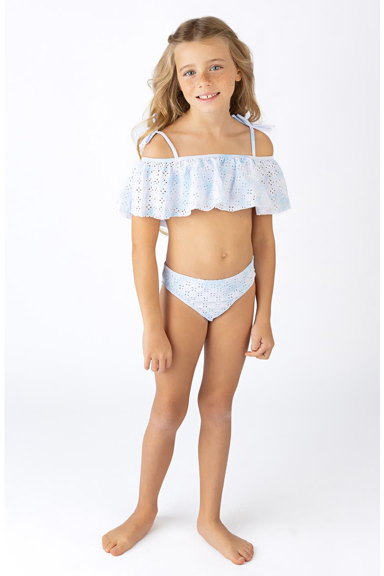 Kids' Blue Skies Eyelet UPF 50+ Two-Piece Swimsuit, Alternate, color, BLUE