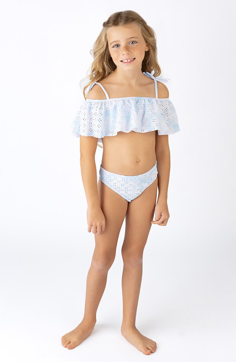 Shade Critters Kids' Blue Skies Eyelet UPF 50+ Two-Piece Swimsuit, Alternate, color, Blue