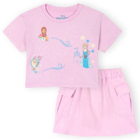 Frozen 2-Piece Mineral Wash Tee and Skort Set