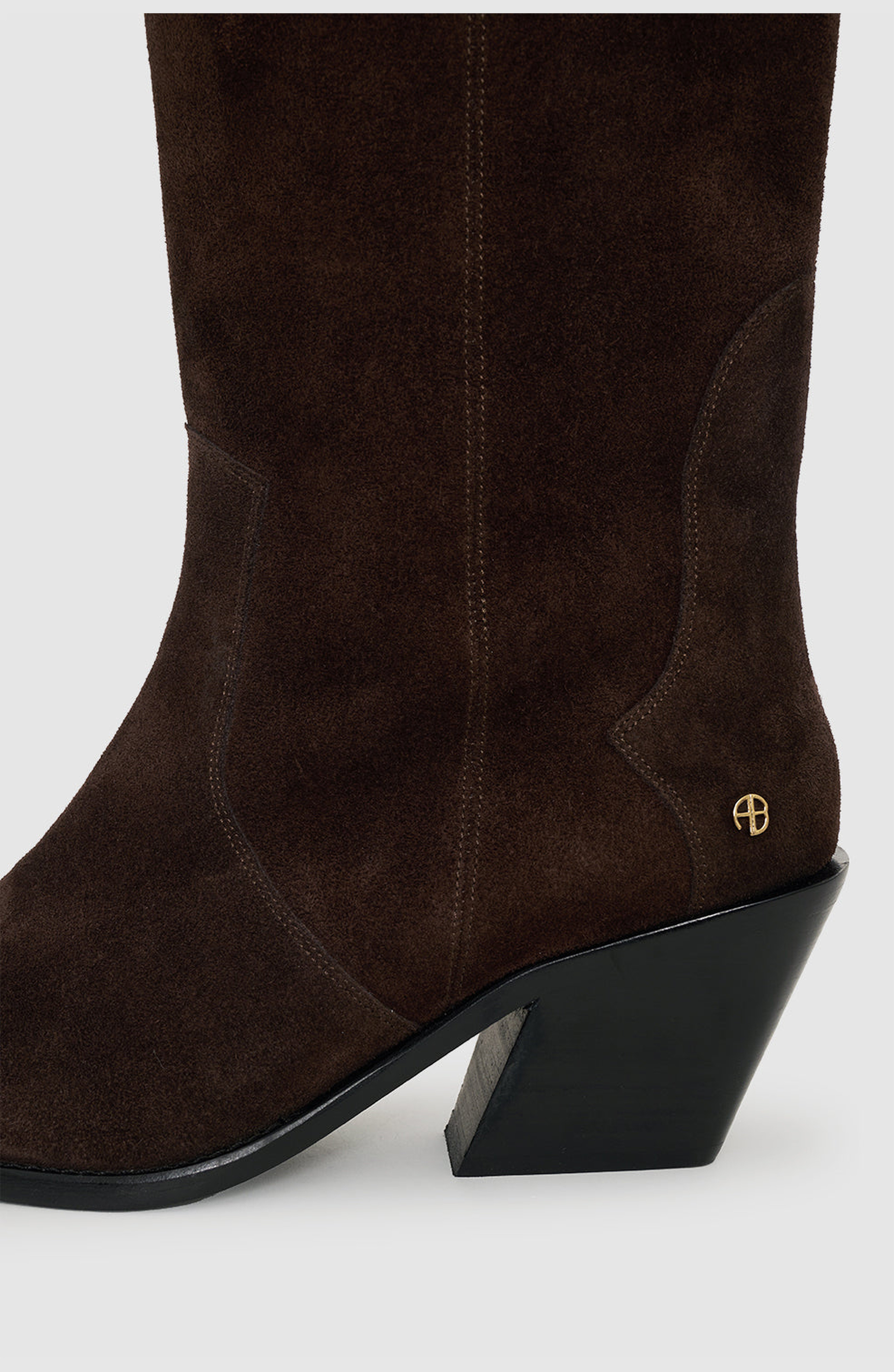 ANINE BING Tania Tall Suede Boots, Alternate, color, Dark Brown Suede