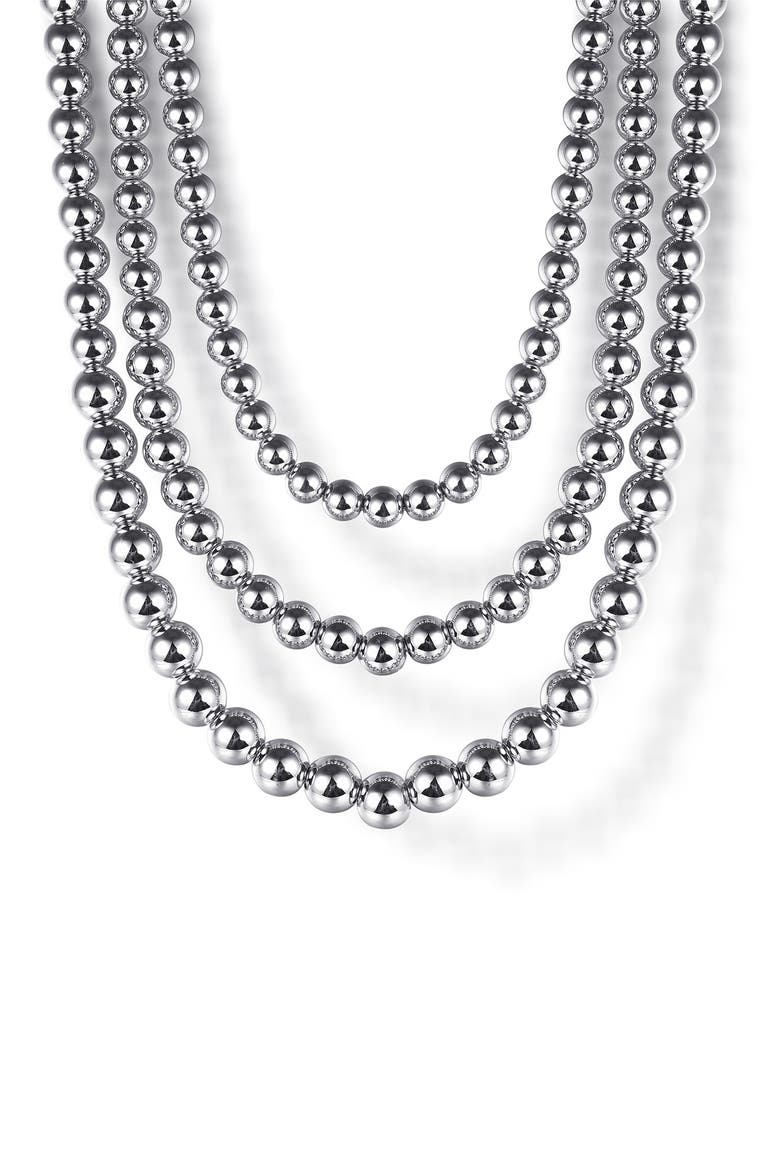 Bujukan Sterling Silver Beaded Necklace, Main, color, STERLING SILVER