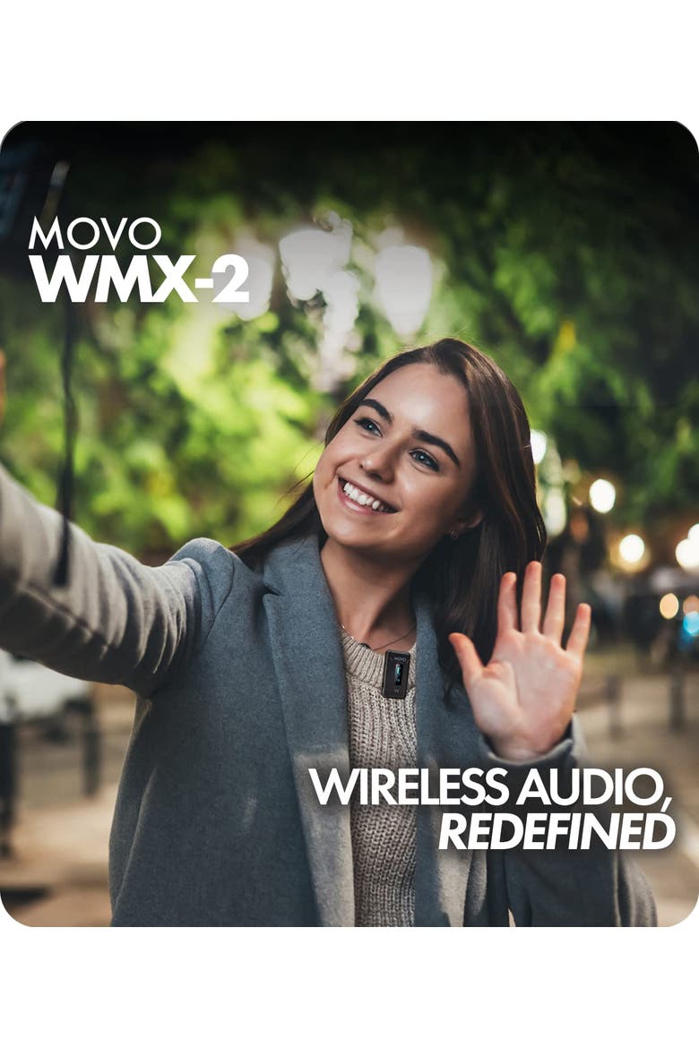 WMX-2 Wireless Lavalier Microphone System with Charging Case for Cameras, Alternate, color, Black