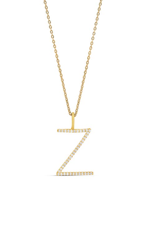 Jumbo Pavé Block Initial Pendant Necklace
